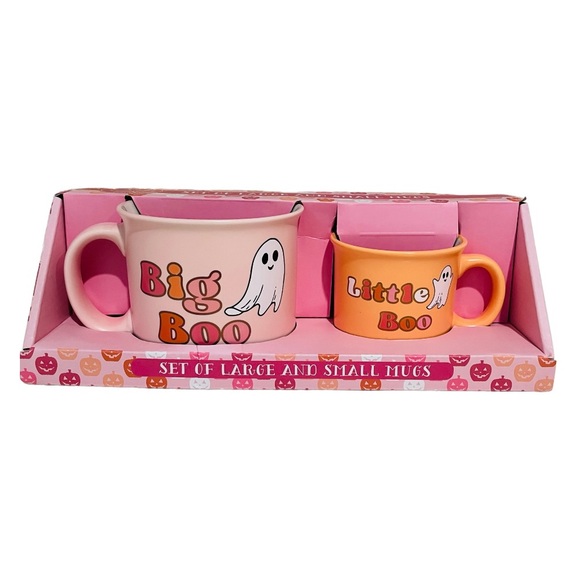 Other - cobwebs and cauldrons mug pink big and little boo